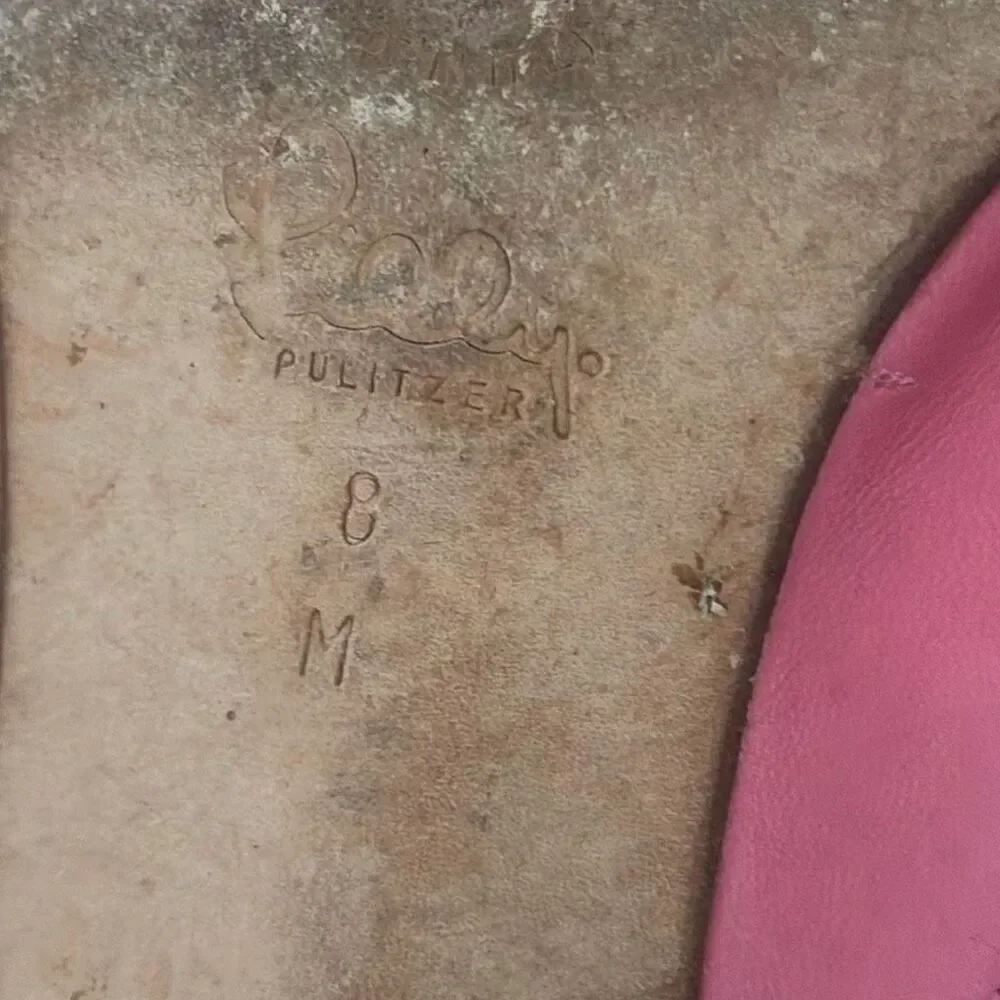 Lily Pulitzer Vintage pink leather mule flats 8